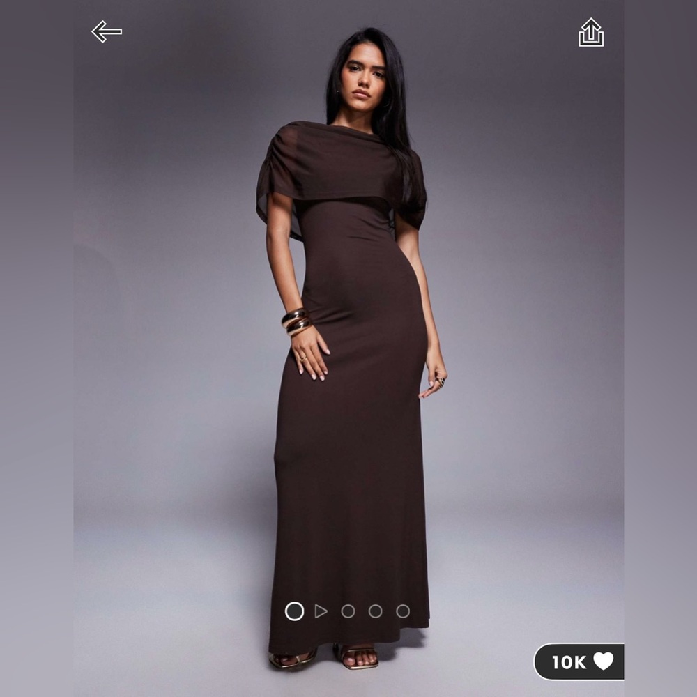 ASOS Dark Brown Maxi Dress